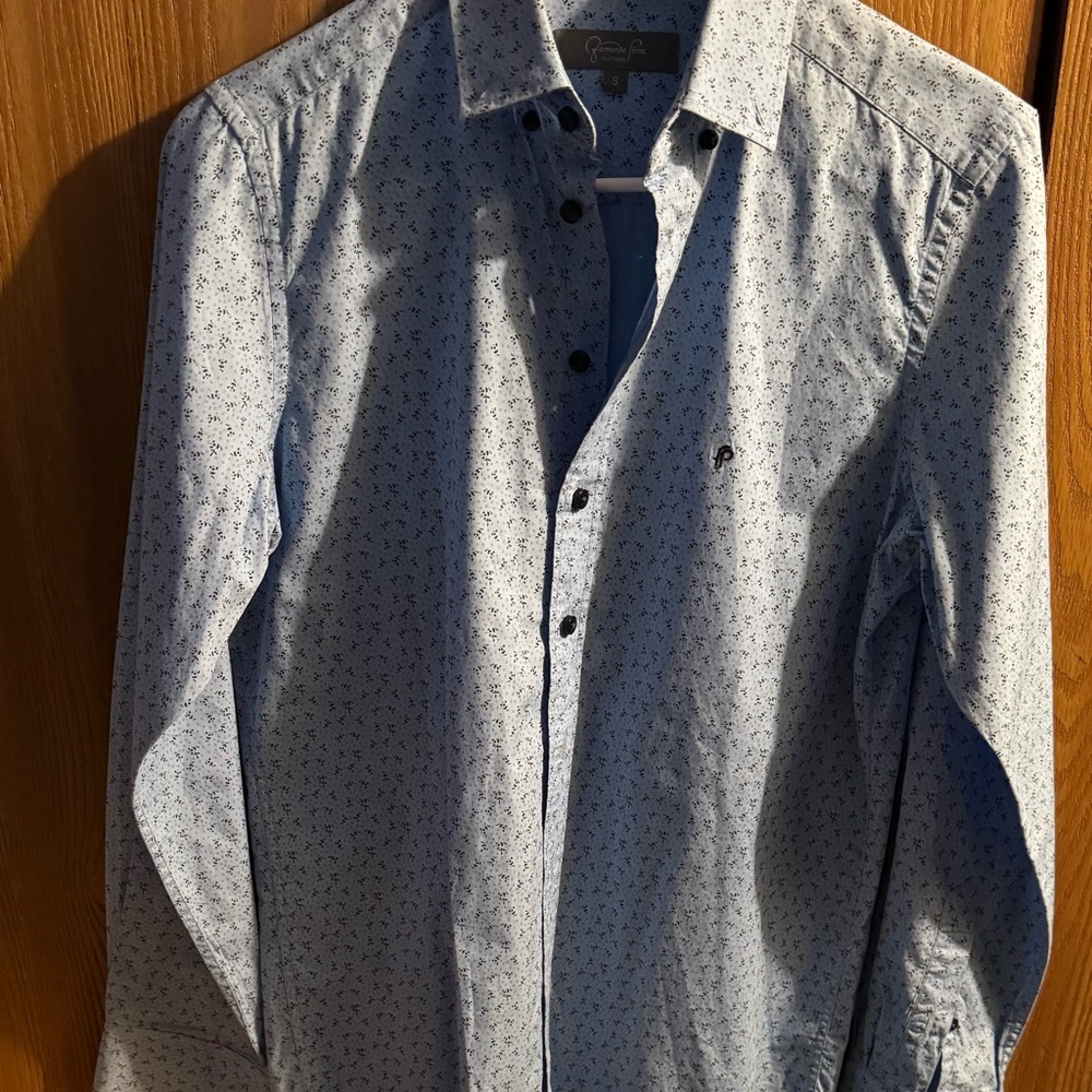 Men's Blue Patterned Shirt